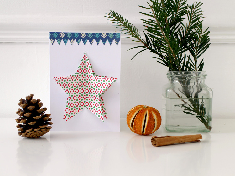 Easy 3D star Christmas card and festive ornaments