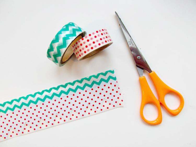 Adding washi tape to customise magnetic shapes