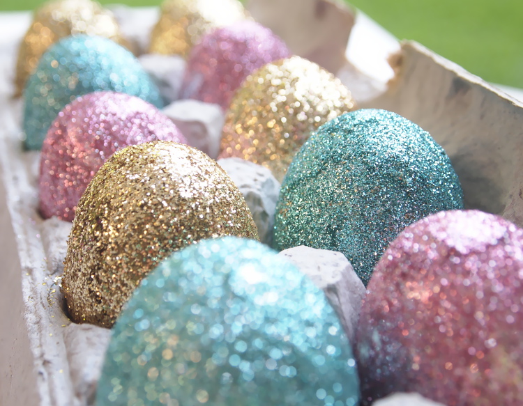 Colourful glitter easter eggs from Miss Kris