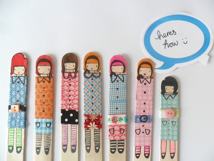 Decorated lolly sticks make great quirky bookmarks