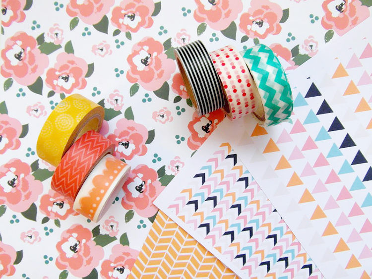 Washi tape and pretty printed paper