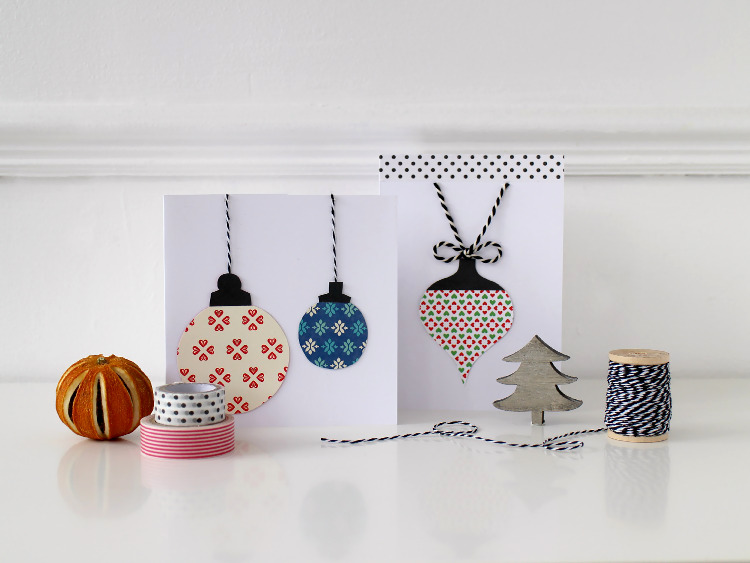 Easy bauble Christmas cards