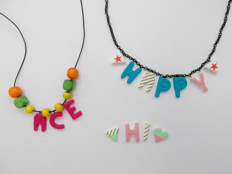 Bright and cheerful alphabet necklaces