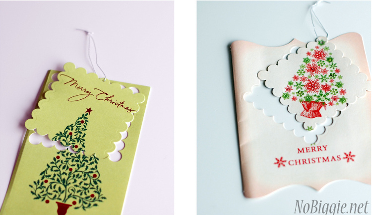 Christmas cards turned into gift tags at No Biggie