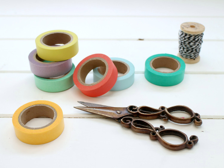 Line your washi tapes up in colour order
