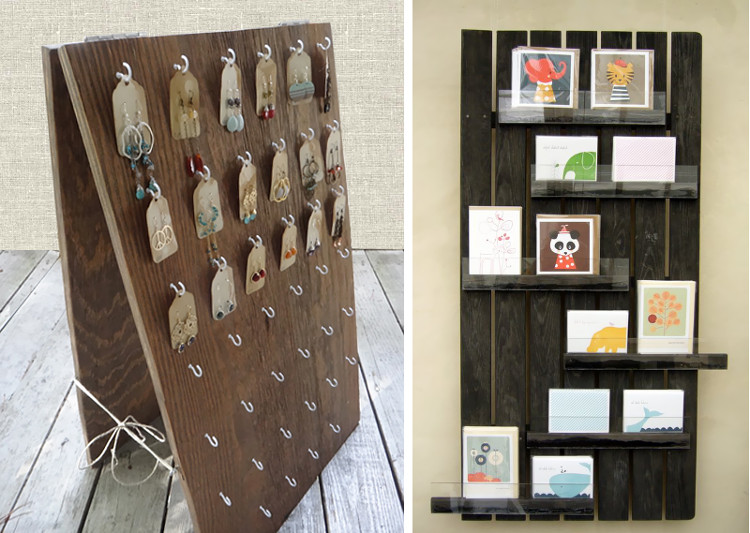 Recycled wooden display boards