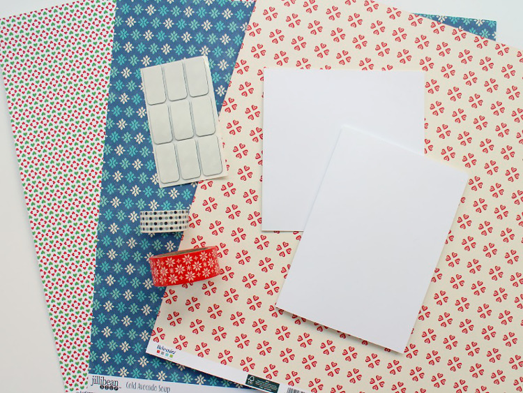 Scrapbook paper, card blanks and washi tape