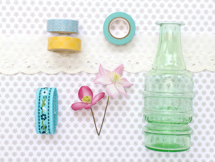 Washi tape and ribbon are perfect for decorating jars