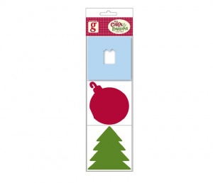 Present, Bauble & Tree Six Festive Mini Note Cards