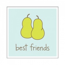 Best Friends Two Pears Wooden Stamp