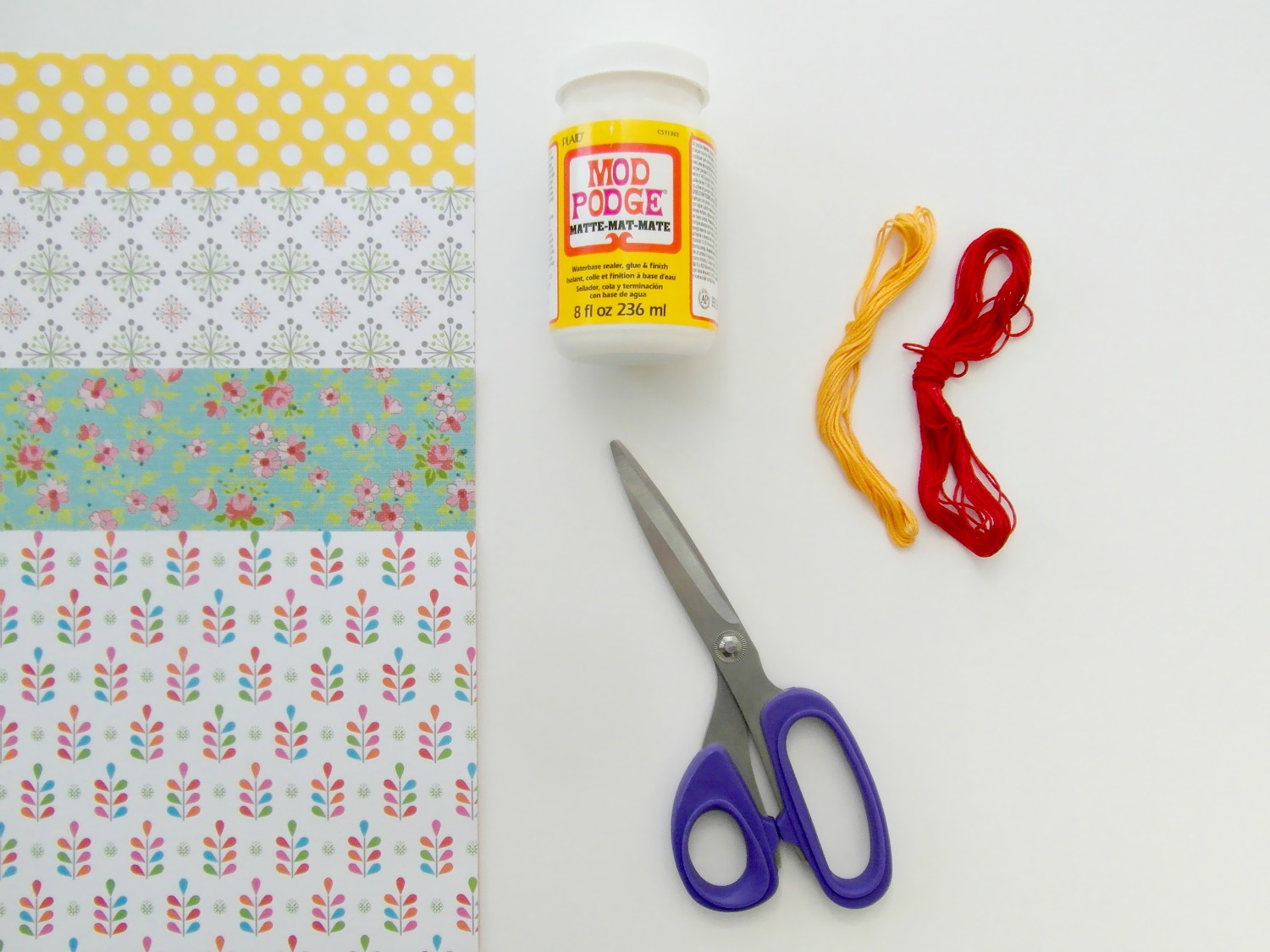 Mod Podge and scrapbooking papers