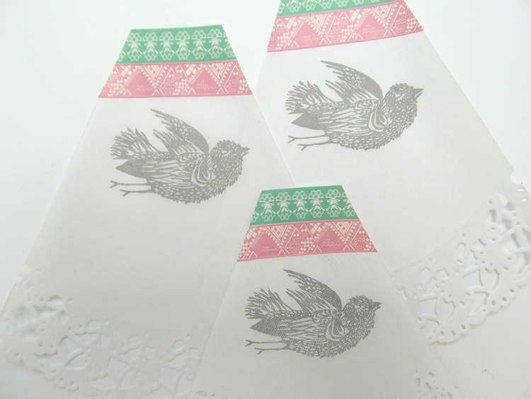 Stamped doily bunting
