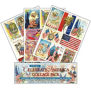'Celebrate America' Themed Collage Pack of 15 Papers