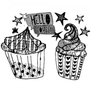 Hello Cupcake Unmounted Stamp by Alice Palace