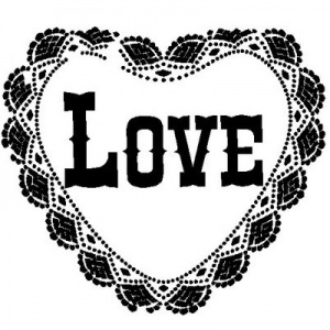 Love Lace Heart Clear Stamp