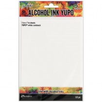 Tim Holtz Alcohol Ink Yupo White Cardstock, 10 Sheets