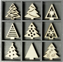 Christmas Trees Ornament Embellishments in box