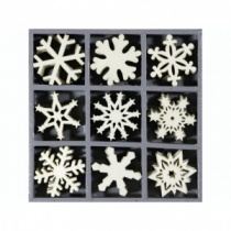 Wooden Snowflake Shapes Embellishment Box